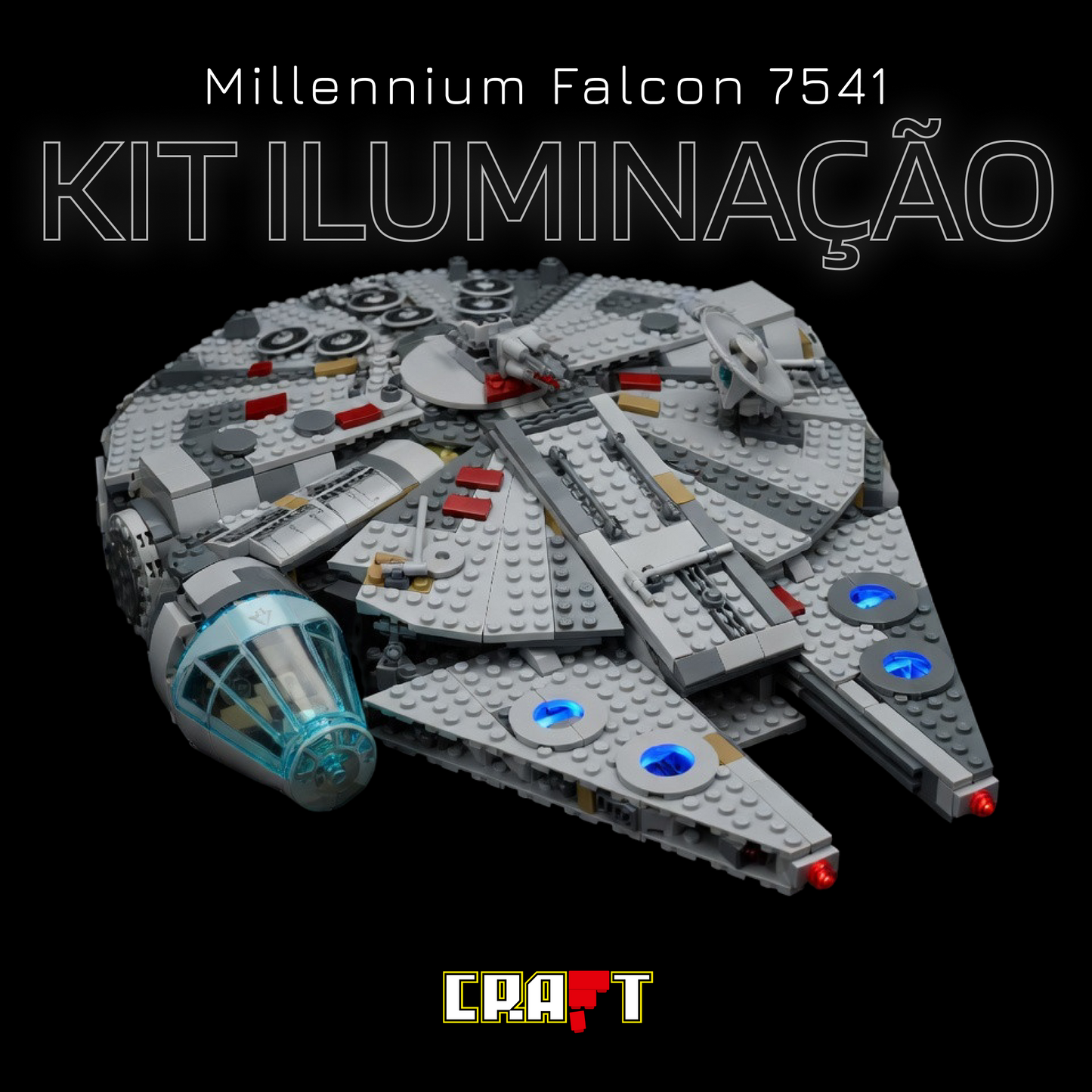 Kit de ilumina&ccedil;&atilde;o para a Millennium Falcon (7541 pe&ccedil;as)