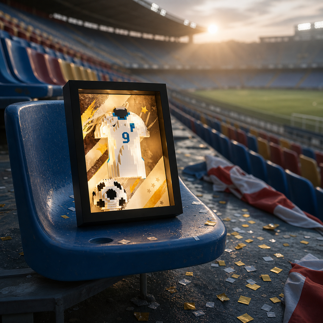 Porta-Retrato Camisa Futebol Branca N9 - imagem 05 - Brics Craft