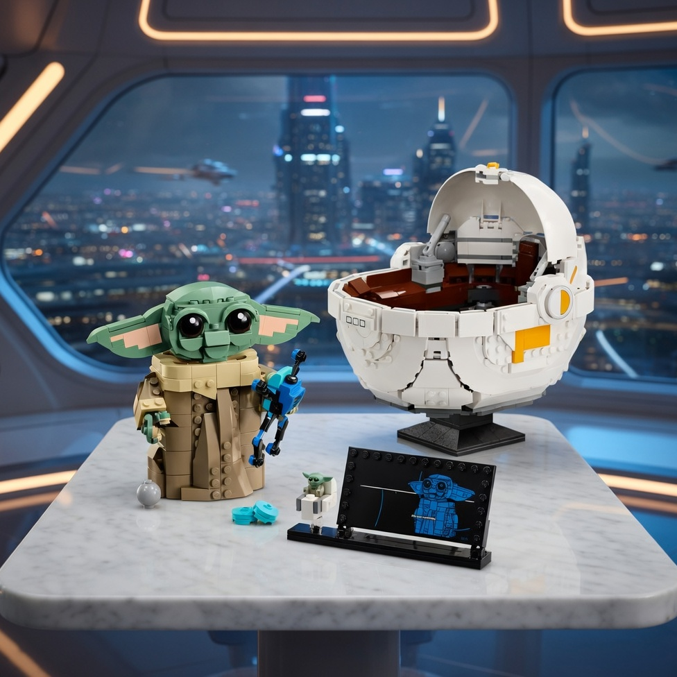 Baby Yoda no Carrinho Flutuante (1048 pe&ccedil;as)