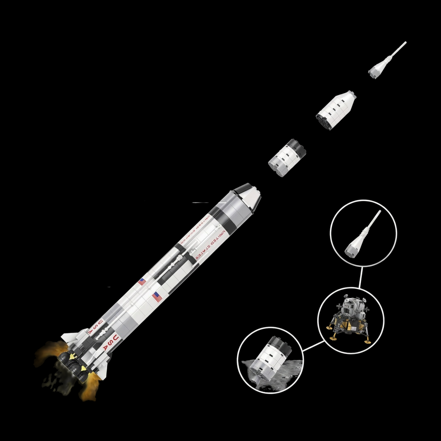 Oferta Exclusiva deste An&uacute;ncio | NASA Apollo Saturn V (602 pe&ccedil;as)