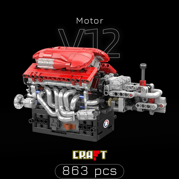 Motor Supercar com Transmiss&atilde;o V12 (863 pe&ccedil;as)