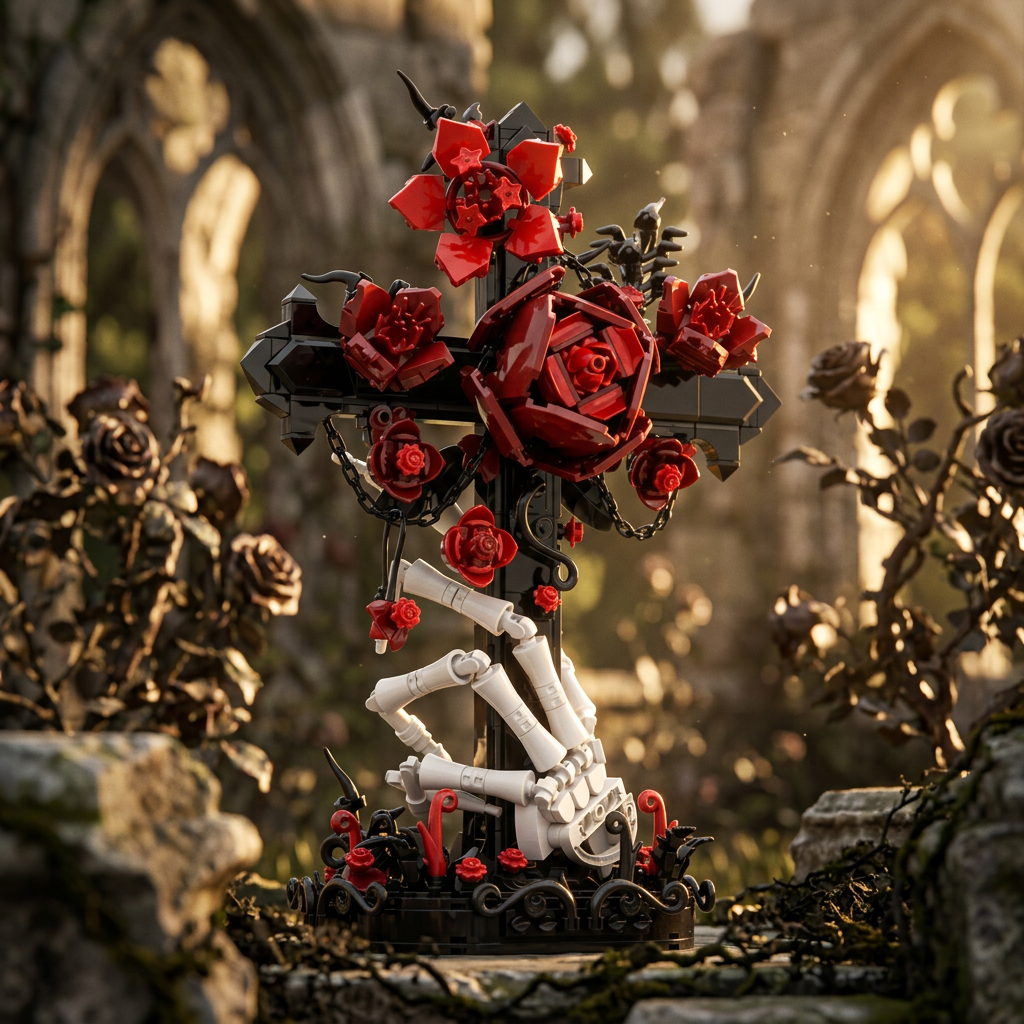 Cruz G&oacute;tica e Rosas (636 pe&ccedil;as)