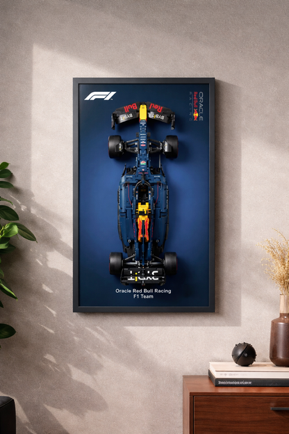 Compre Junto! Miniatura de F&oacute;rmula-1 Red Bull RB20 + Quadro Fosco