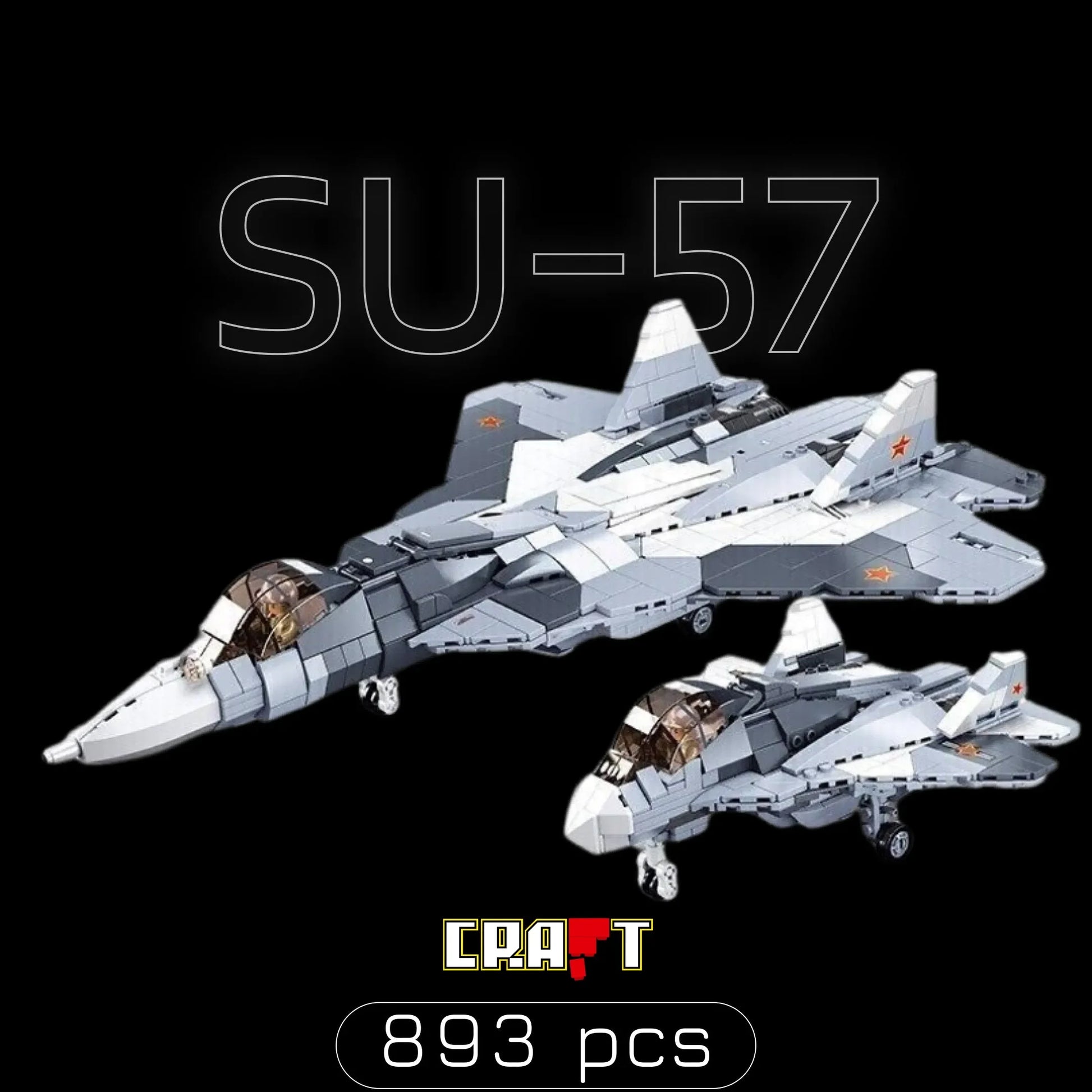 Ca&ccedil;a SU-57 - 2 em 1 (893 pe&ccedil;as) - Brics Craft