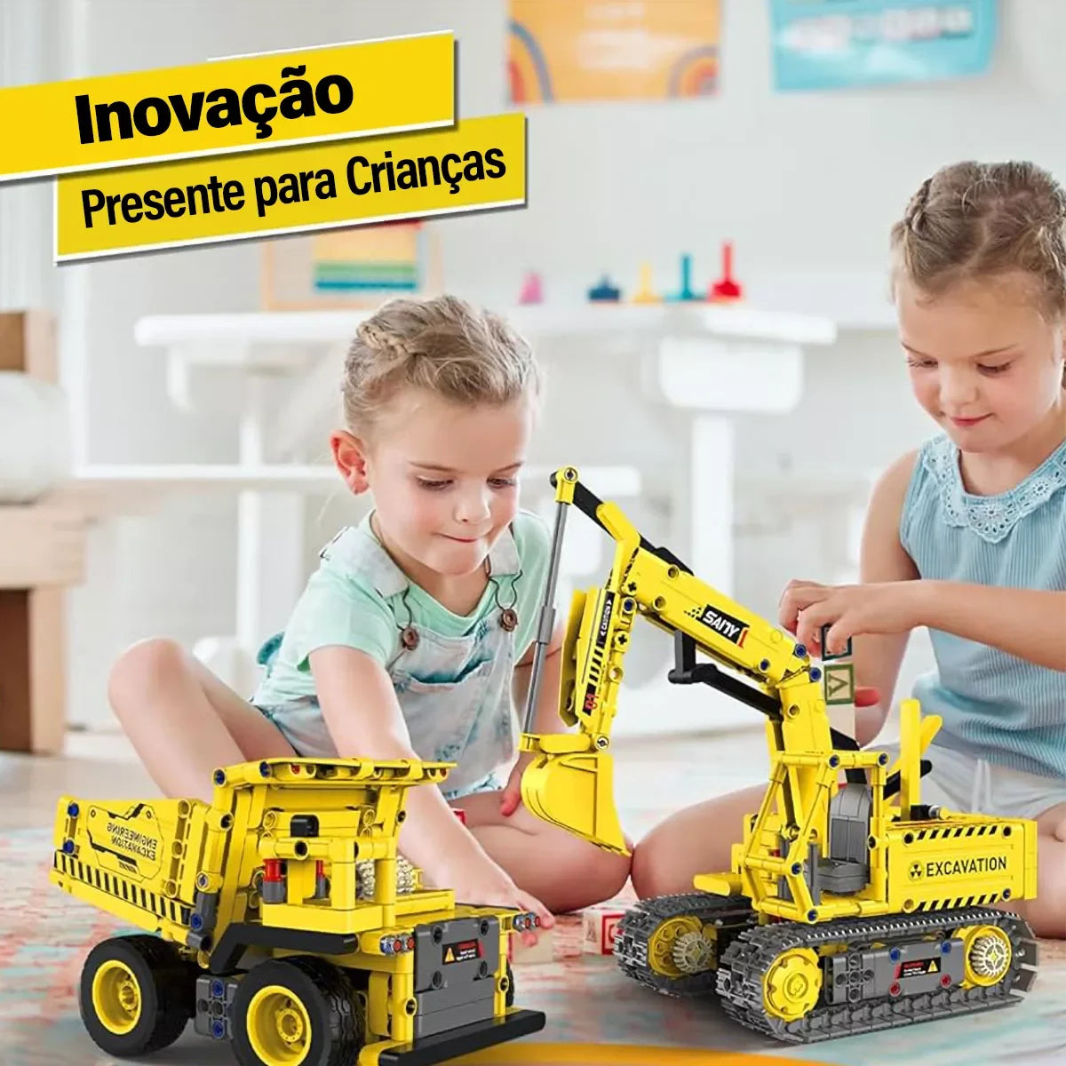 5 Carros de Constru&ccedil;&atilde;o Motorizados em 1 (555 pe&ccedil;as)