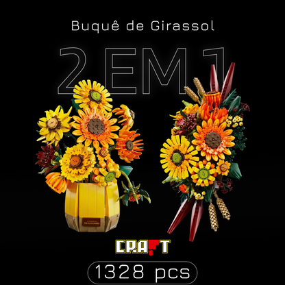 Buqu&ecirc; de Girassol 2 em 1 (1328 pe&ccedil;as)