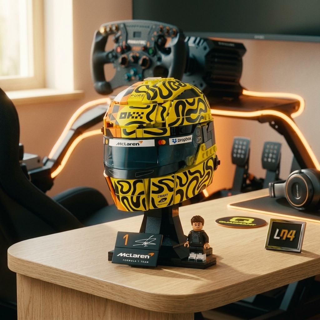 Capacete McLaren Mastercard - Lando Norris (793 pe&ccedil;as) - imagem ambientada 2 - 20260702-175713