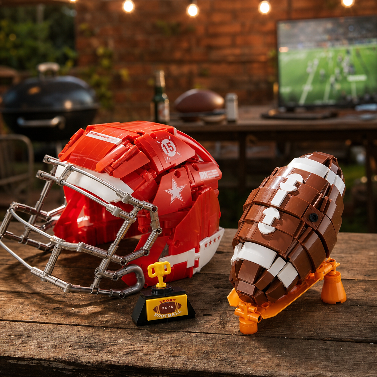 Capacete e Bola de Futebol Americano (1038 pecas)