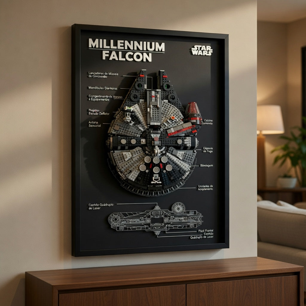 Quadro de Acrílico para Millennium Falcon (1381 peças)