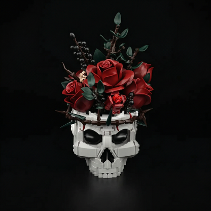 Caveira G&oacute;tica e Rosas (1079 pe&ccedil;as)