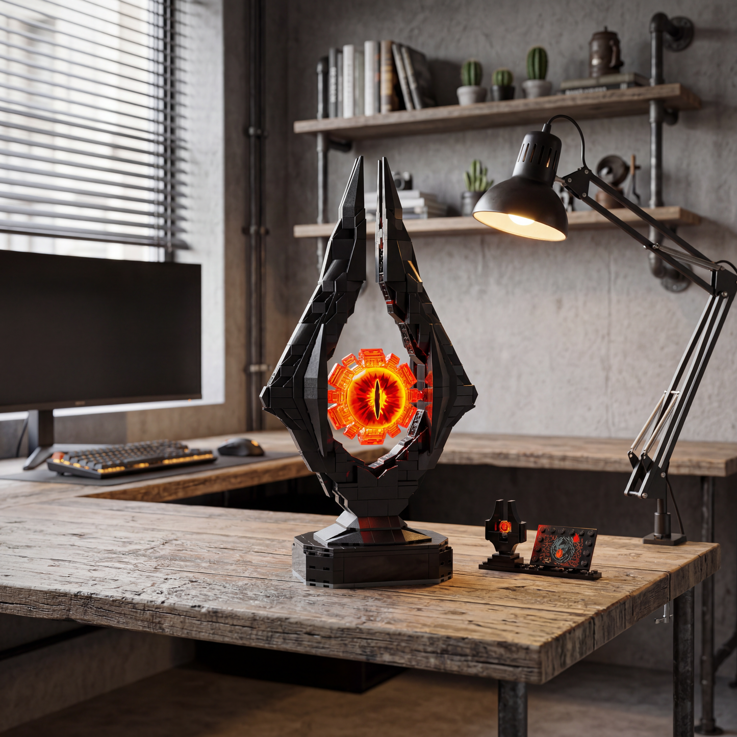 O Senhor dos An&eacute;is - Olho de Sauron com Ilumina&ccedil;&atilde;o (925 pe&ccedil;as)