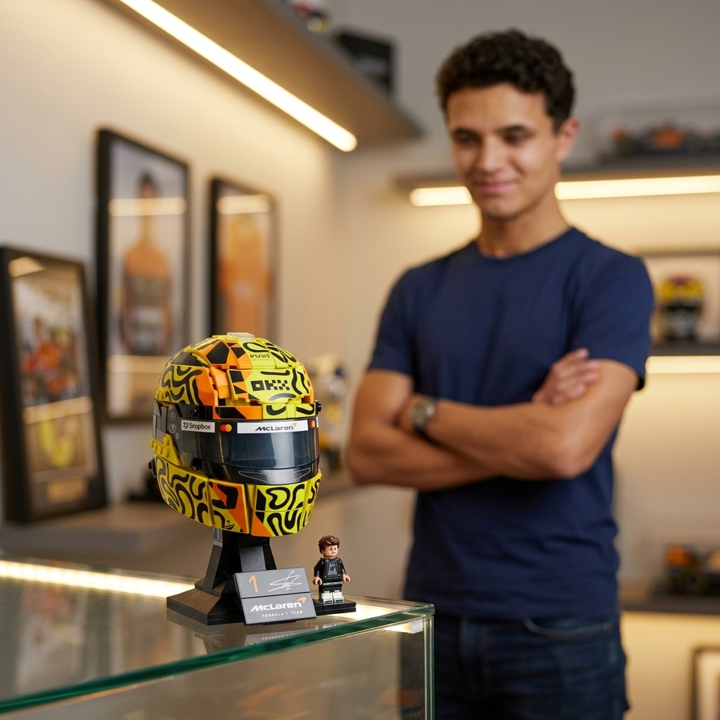 Capacete McLaren Mastercard - Lando Norris (793 pe&ccedil;as) - imagem ambientada 7 - 20260702-180303