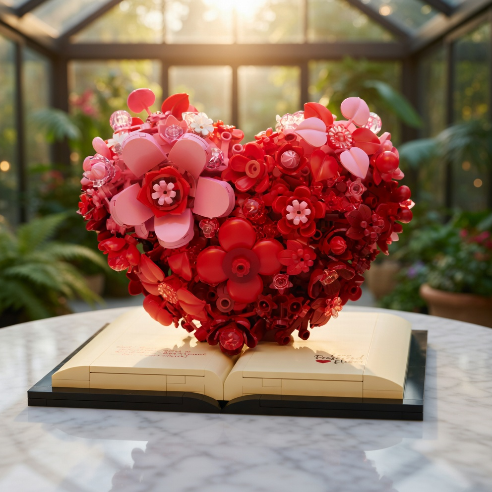 Escultura de Flores Rom&acirc;ntico (768 micro-pe&ccedil;as)