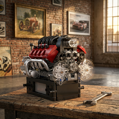 Motor com Transmiss&atilde;o V8 (787 pe&ccedil;as)