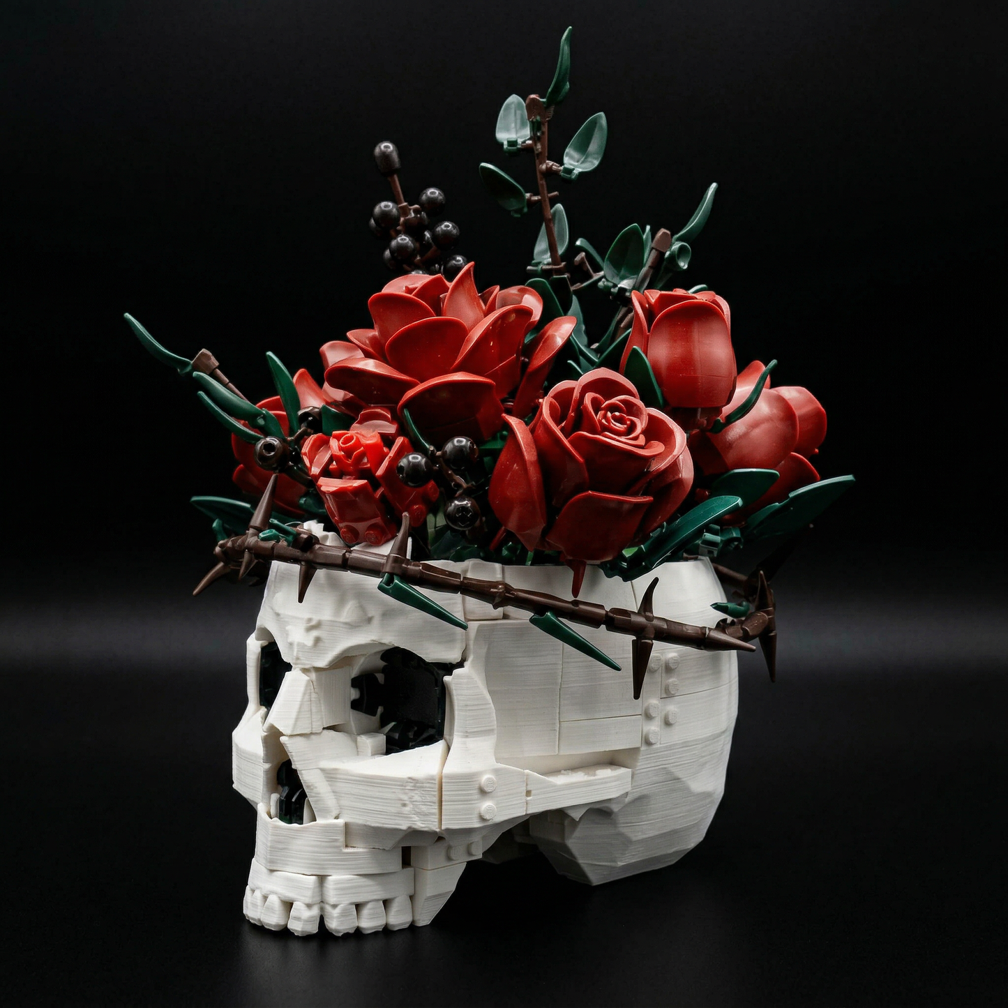 Caveira G&oacute;tica e Rosas (1079 pe&ccedil;as)