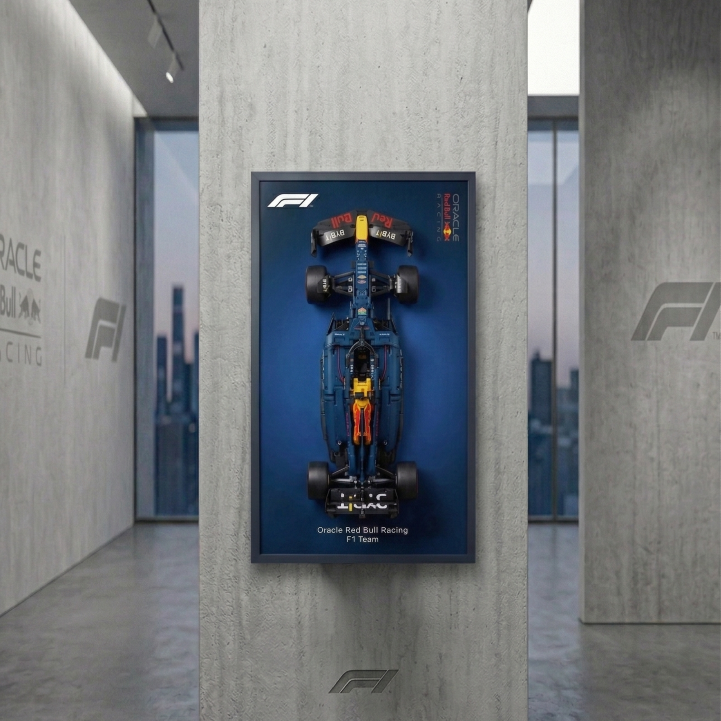 Compre Junto! Miniatura de F&oacute;rmula-1 Red Bull RB20 + Quadro Fosco