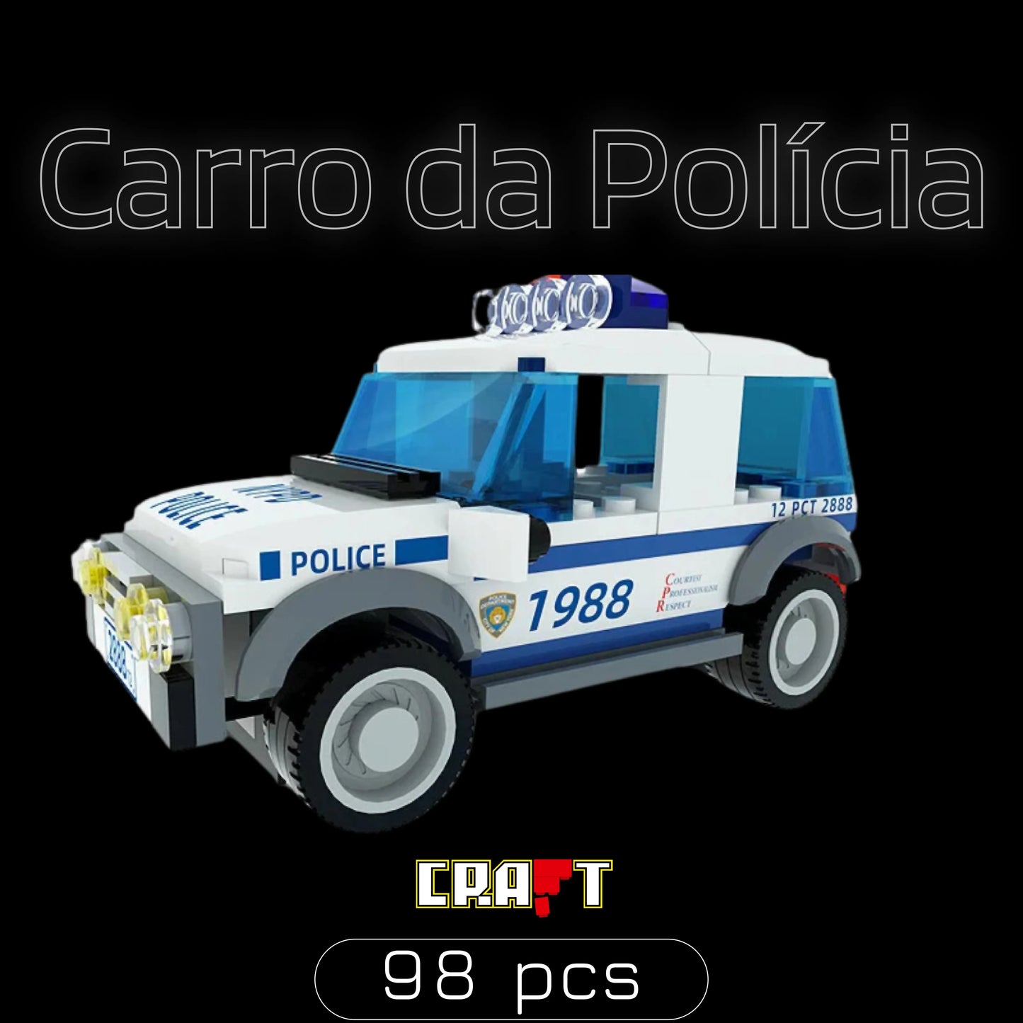 Carro da Pol&iacute;cia (98 p&ccedil;s) - Brics Craft
