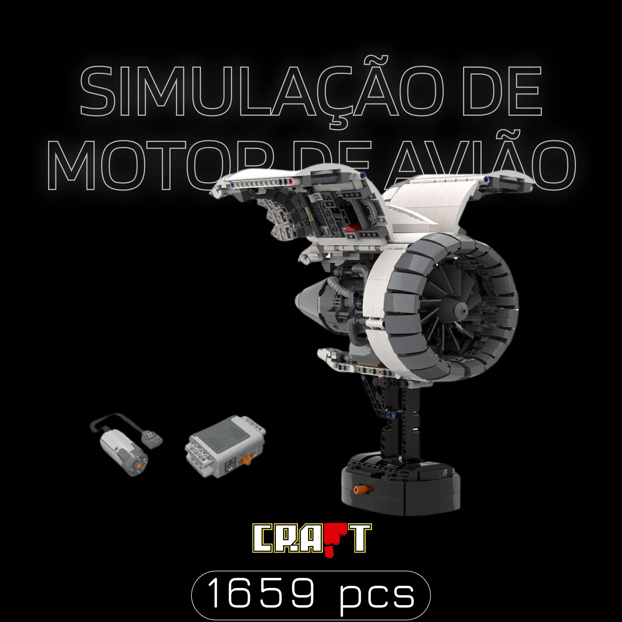 Motor de Avi&atilde;o (1659 pe&ccedil;as)