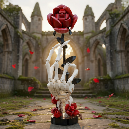 M&atilde;o de Esqueleto com Rosas (357 pe&ccedil;as)