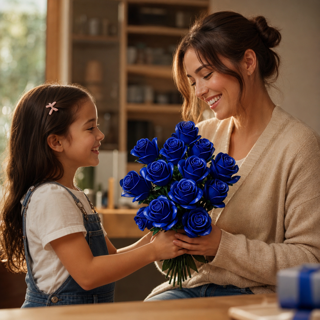 Buqu&ecirc; de Rosas Azuis (608 pe&ccedil;as)