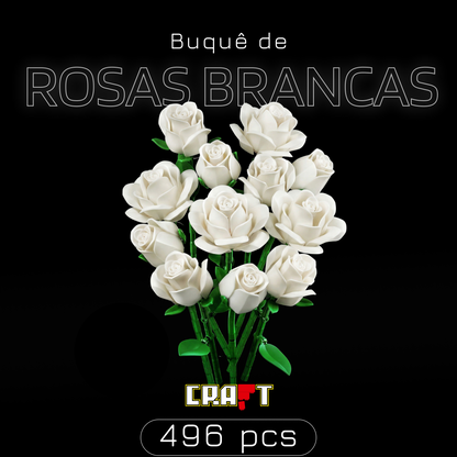 Buqu&ecirc; de Rosas Brancas (496 pe&ccedil;as)