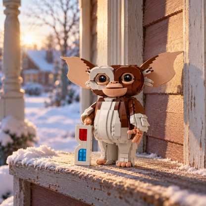 Gremlins: Gizmo (1.125 pe&ccedil;as): cena ambientada, varanda nevada.