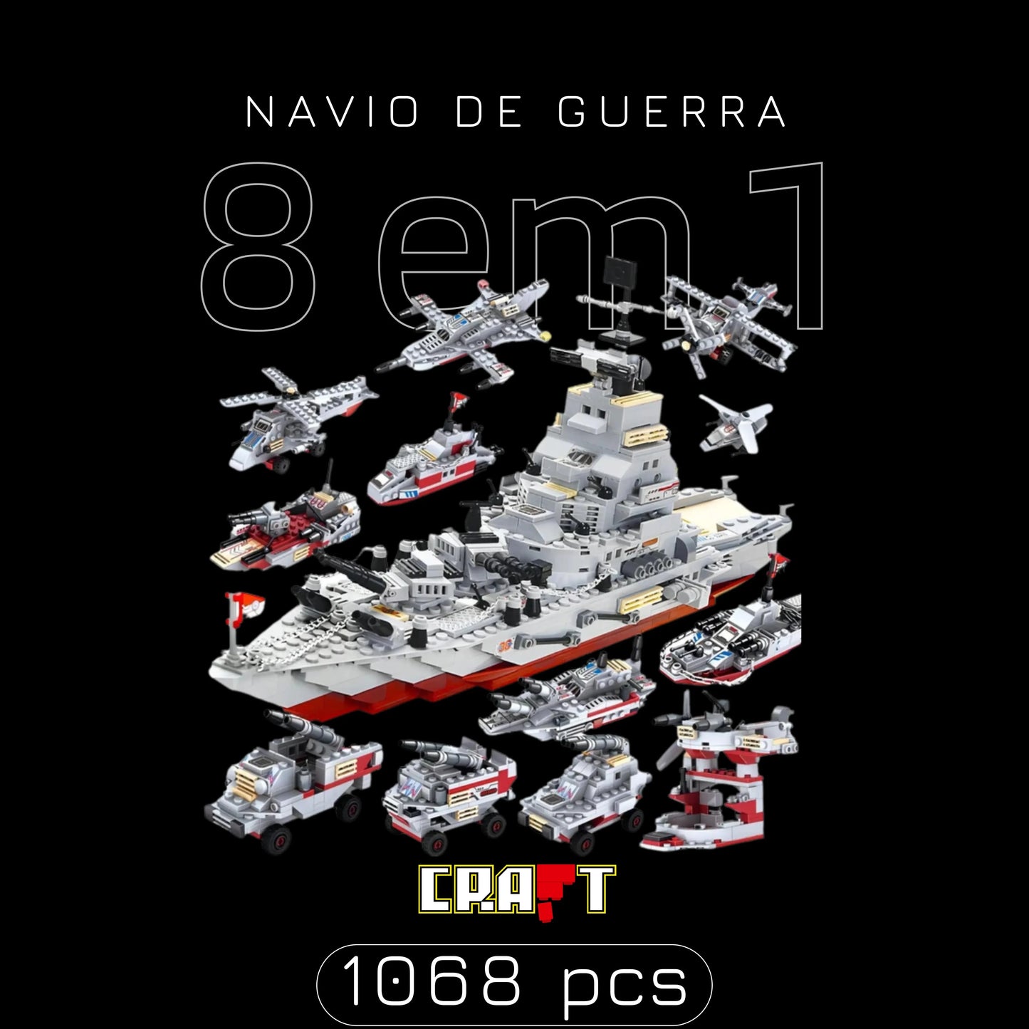 Navio de Guerra (8 em 1) - Brics Craft