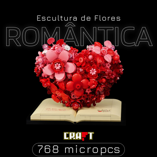 Escultura de Flores Rom&acirc;ntico (768 micro-pe&ccedil;as)