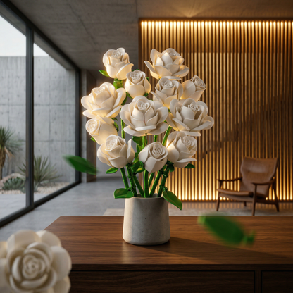 Buqu&ecirc; de Rosas Brancas (496 pe&ccedil;as)