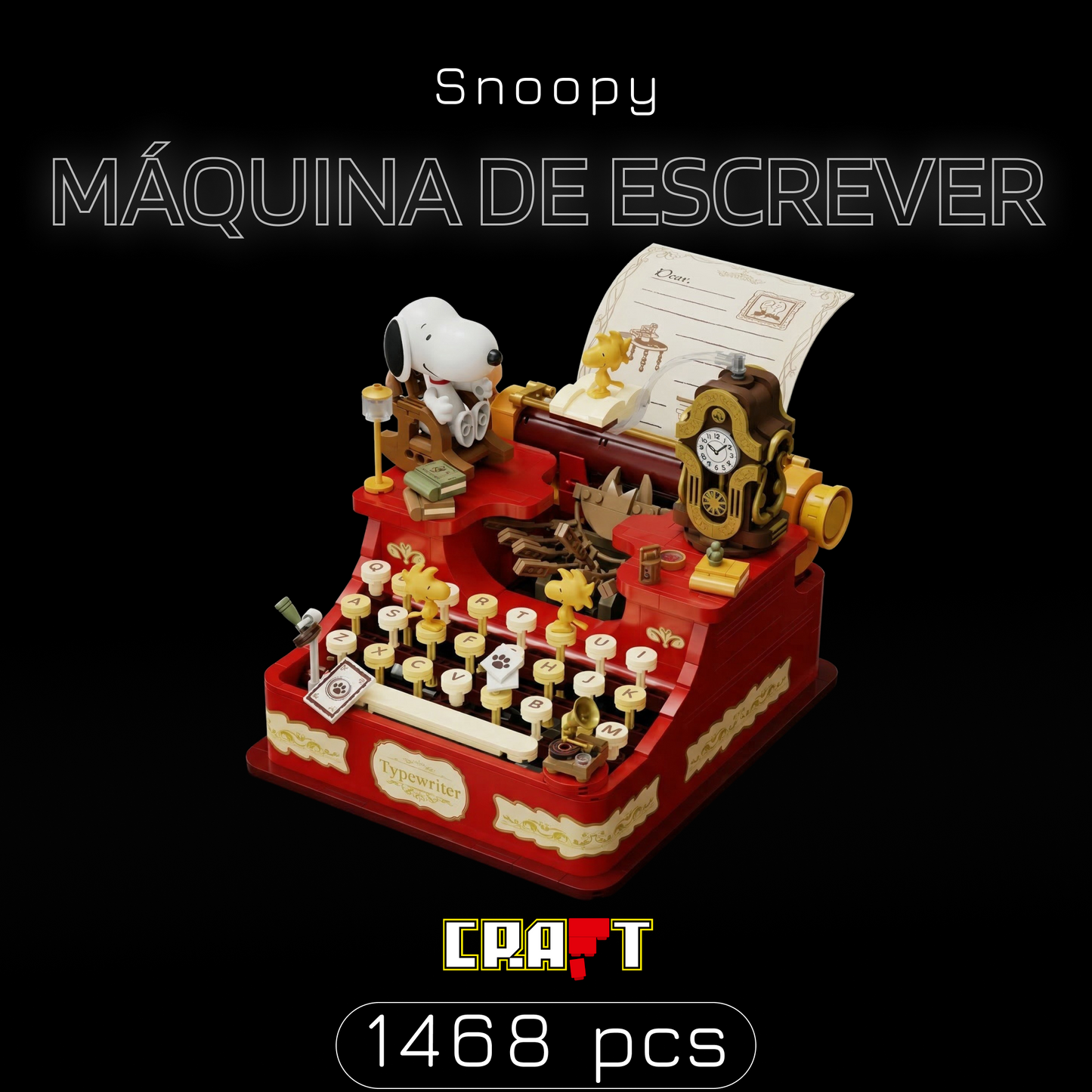 Snoopy - M&aacute;quina de Escrever (1468 pe&ccedil;as)