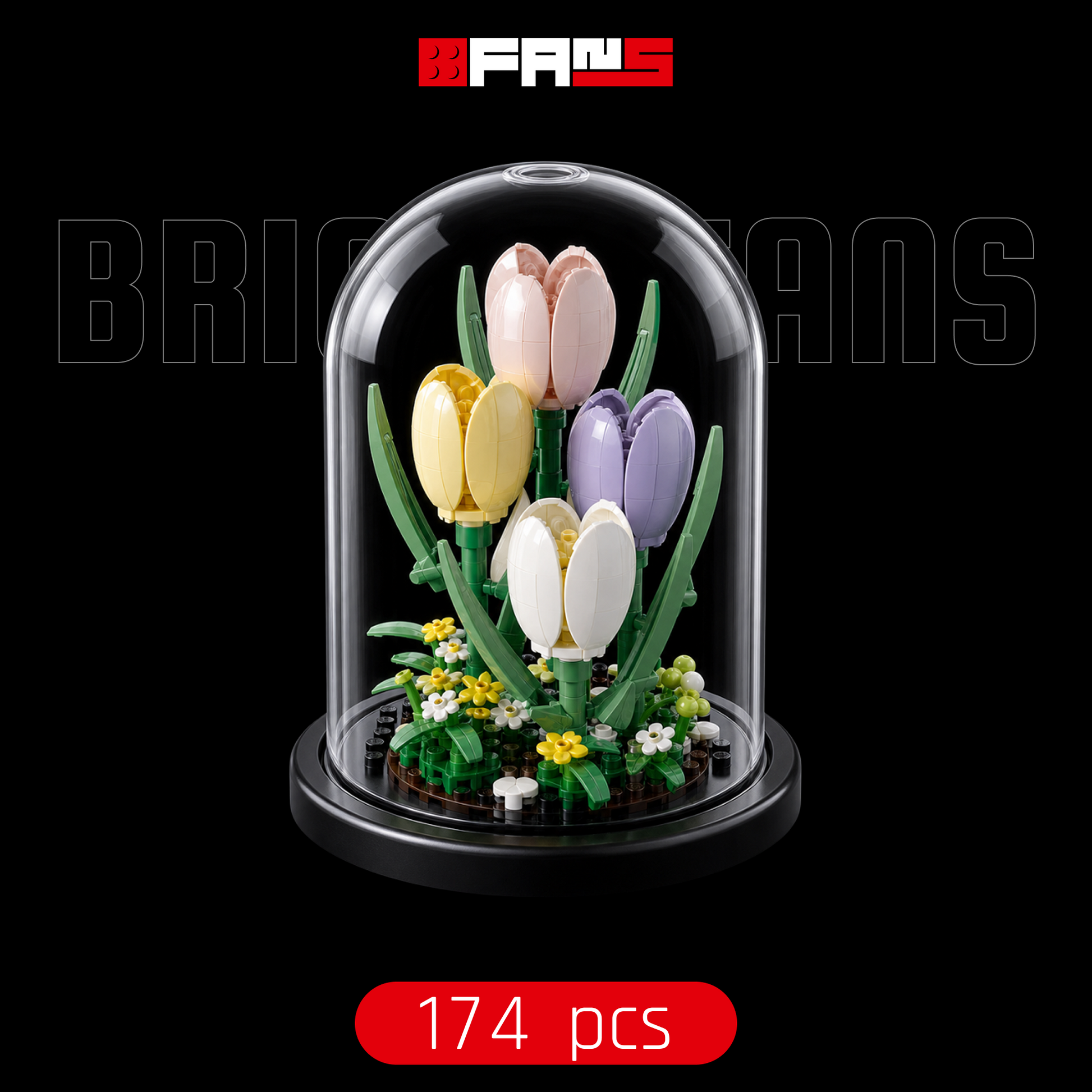 Redoma de Tulipas Pastel (174 pe&ccedil;as) | Capa 1