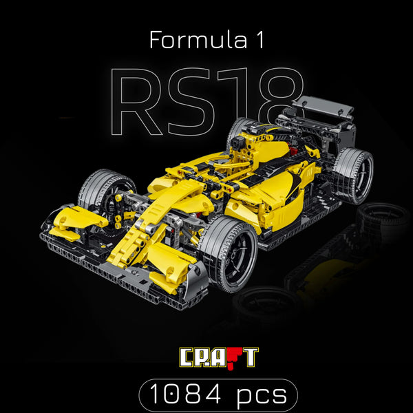 F&oacute;rmula 1 - Renault R.S.18 Amarela (1084 pcs)
