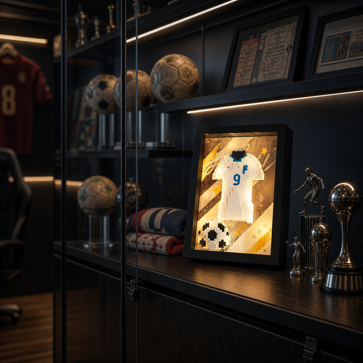 Porta-Retrato Camisa Futebol Branca N9 - imagem 03 - Brics Craft
