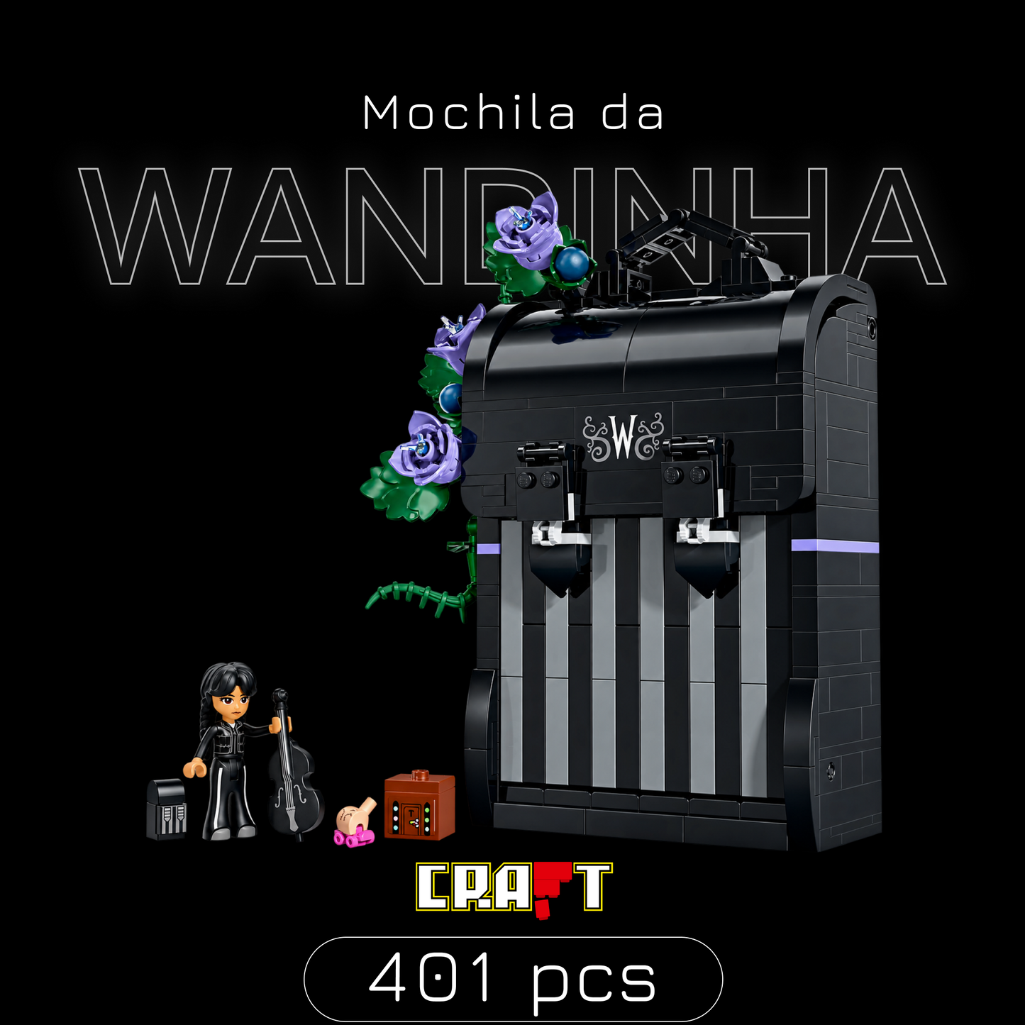 Mochila da Wandinha (401 pe&ccedil;as)