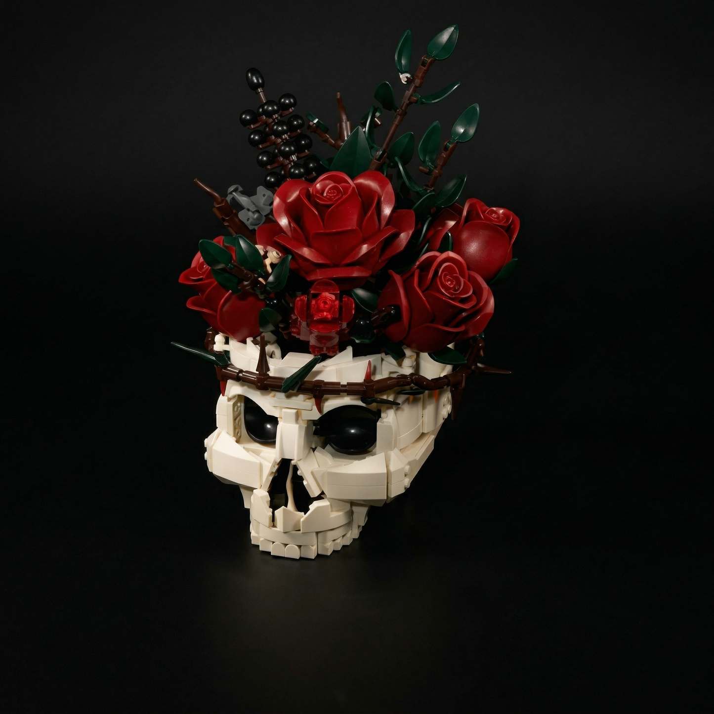 Caveira G&oacute;tica e Rosas (1079 pe&ccedil;as)