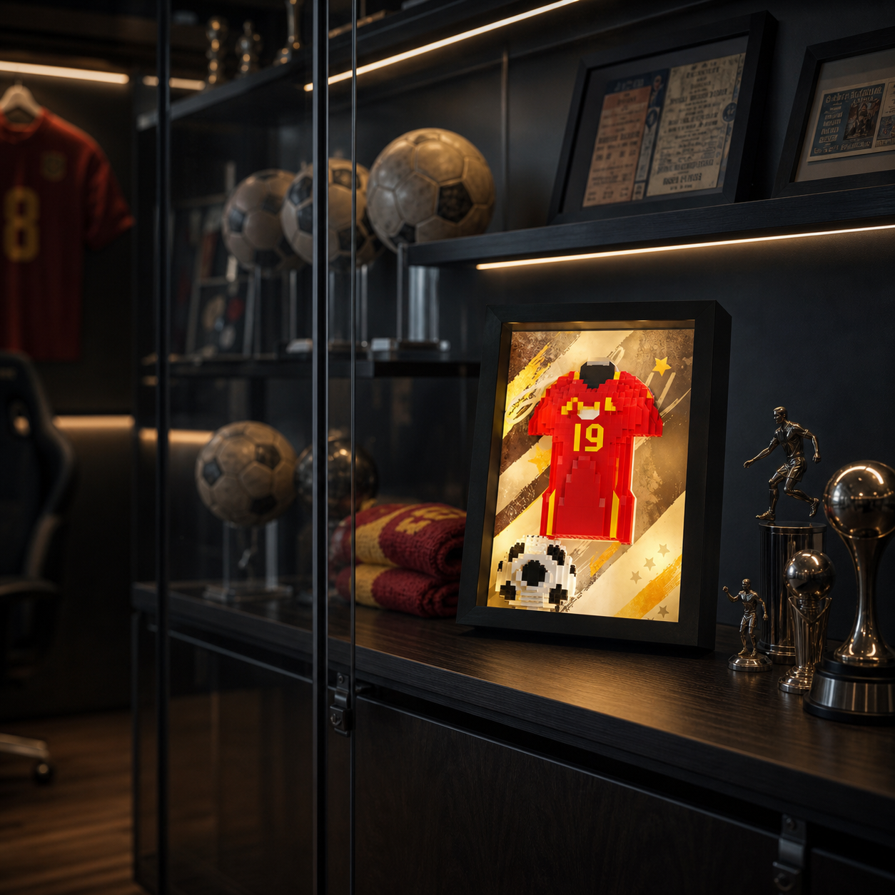Porta-Retrato Camisa Futebol Vermelha N19 - imagem 03 - Brics Craft