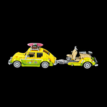 Fusca Hippie + Moto + Posto de Gasolina (1409 p&ccedil;s) - Brics Craft