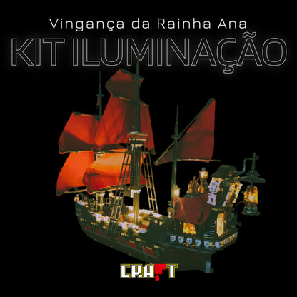 Kit de Ilumina&ccedil;&atilde;o para o Navio Vingan&ccedil;a da Rainha Ana (1097 pe&ccedil;as)
