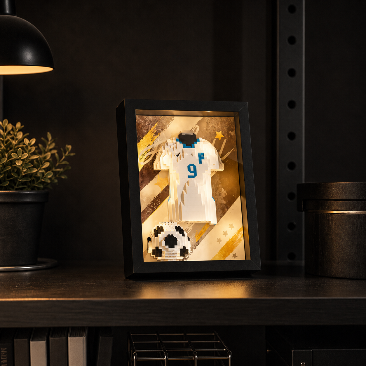 Porta-Retrato Camisa Futebol Branca N9 - imagem 02 - Brics Craft