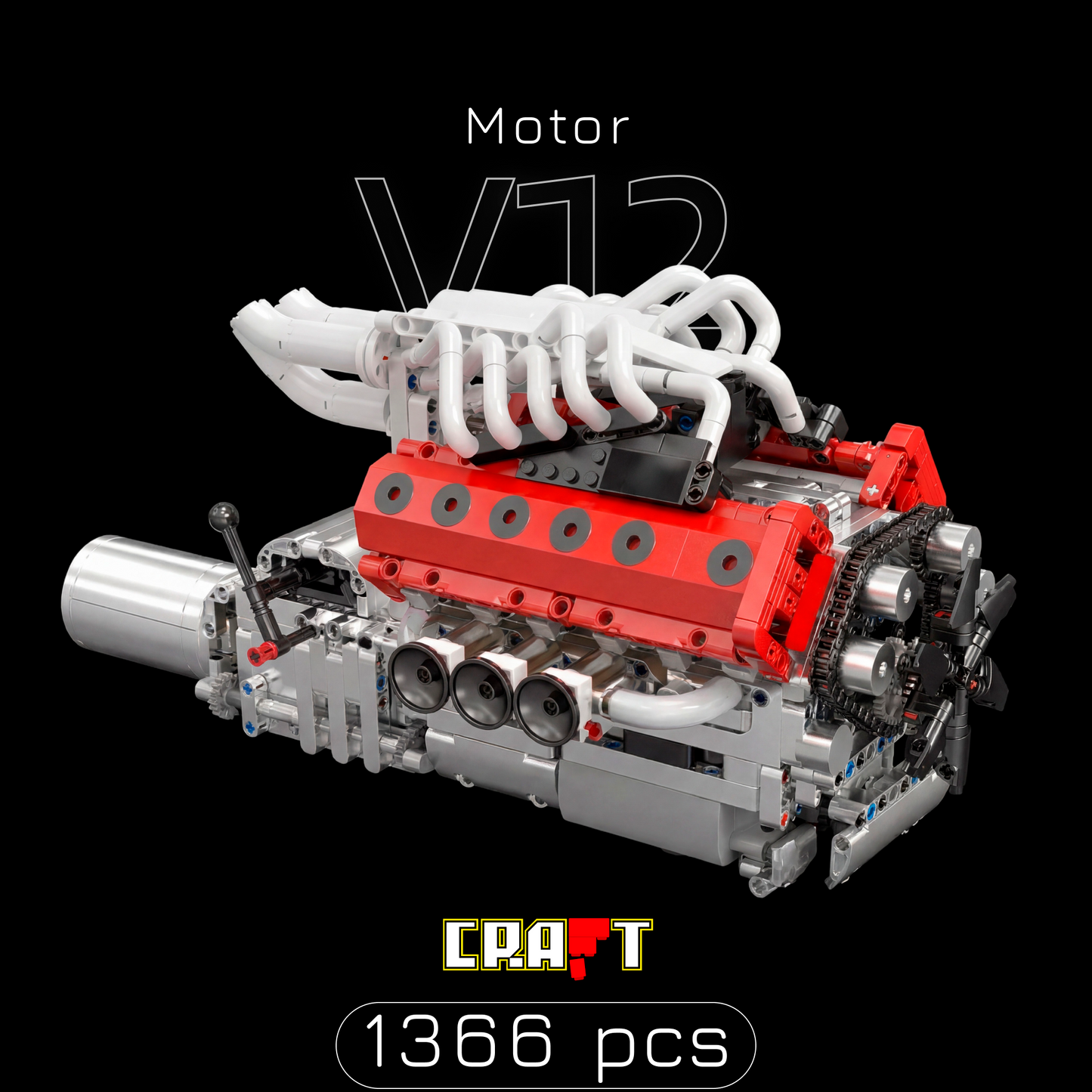 Motor V12 Aspirado Naturalmente (1366 pe&ccedil;as)