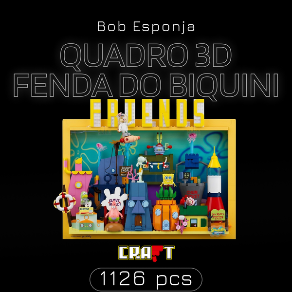Bob Esponja - Quadro 3D Fenda do Biquini (1126 pe&ccedil;as)