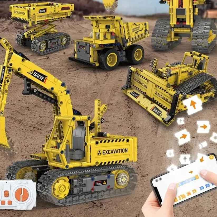 5 Carros de Constru&ccedil;&atilde;o Motorizados em 1 (555 pe&ccedil;as) - Brics Craft