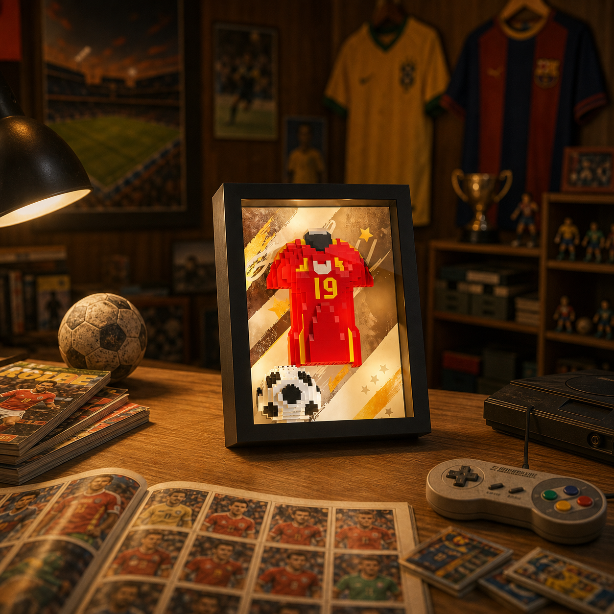 Porta-Retrato Camisa Futebol Vermelha N19 - imagem 04 - Brics Craft