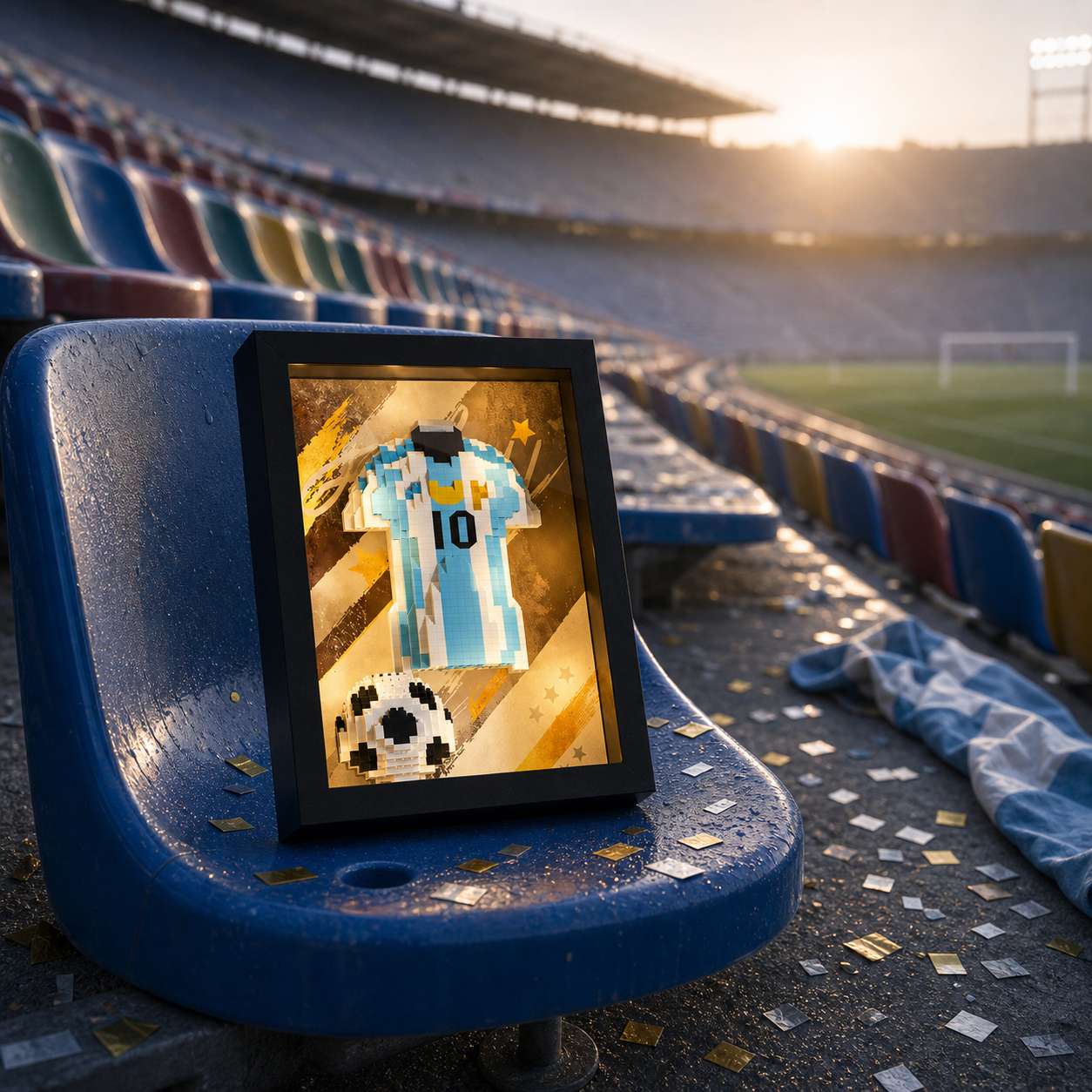 Porta-Retrato Camisa Argentina N10 (632 pe&ccedil;as) - imagem 05 - Brics Craft
