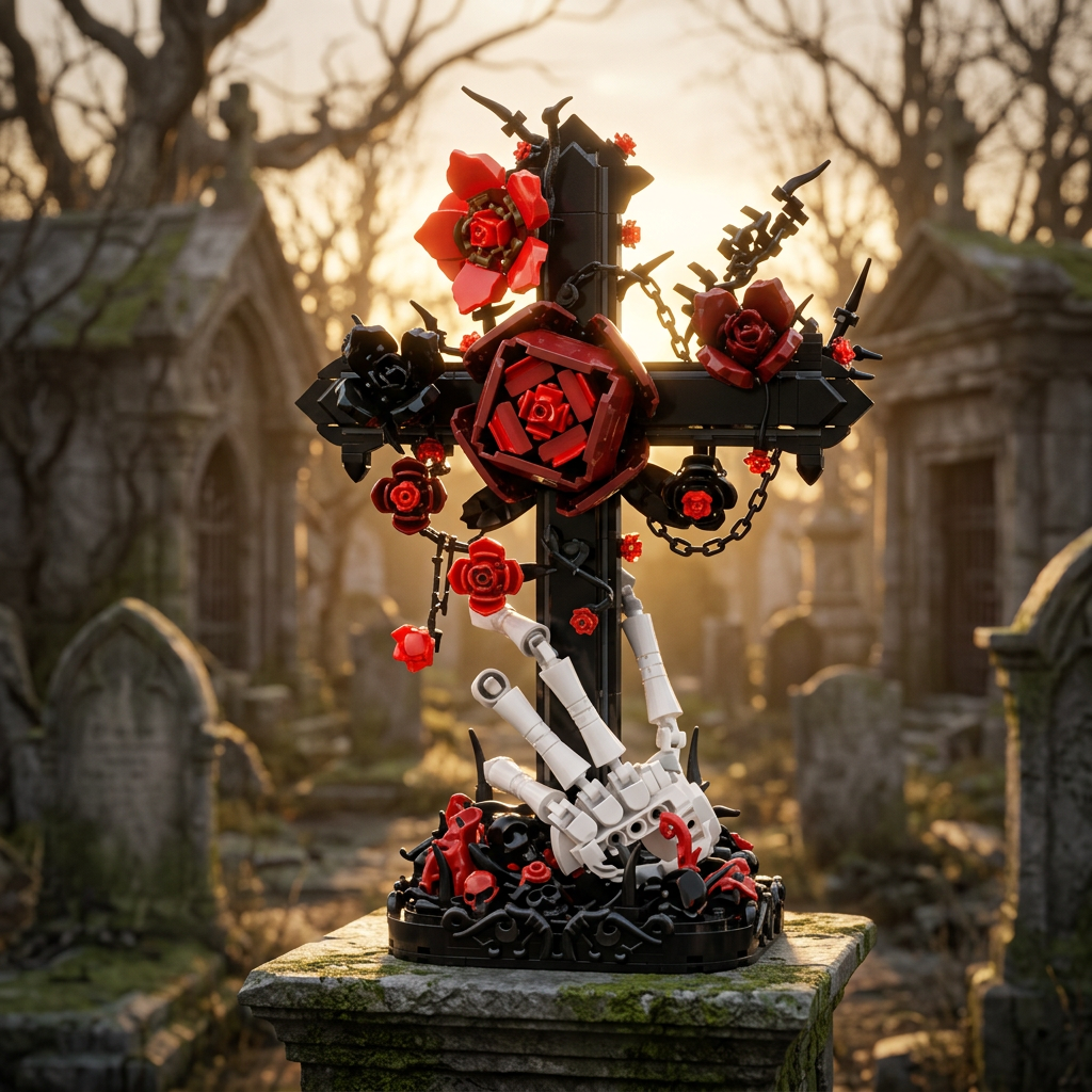 Cruz G&oacute;tica e Rosas (636 pe&ccedil;as)