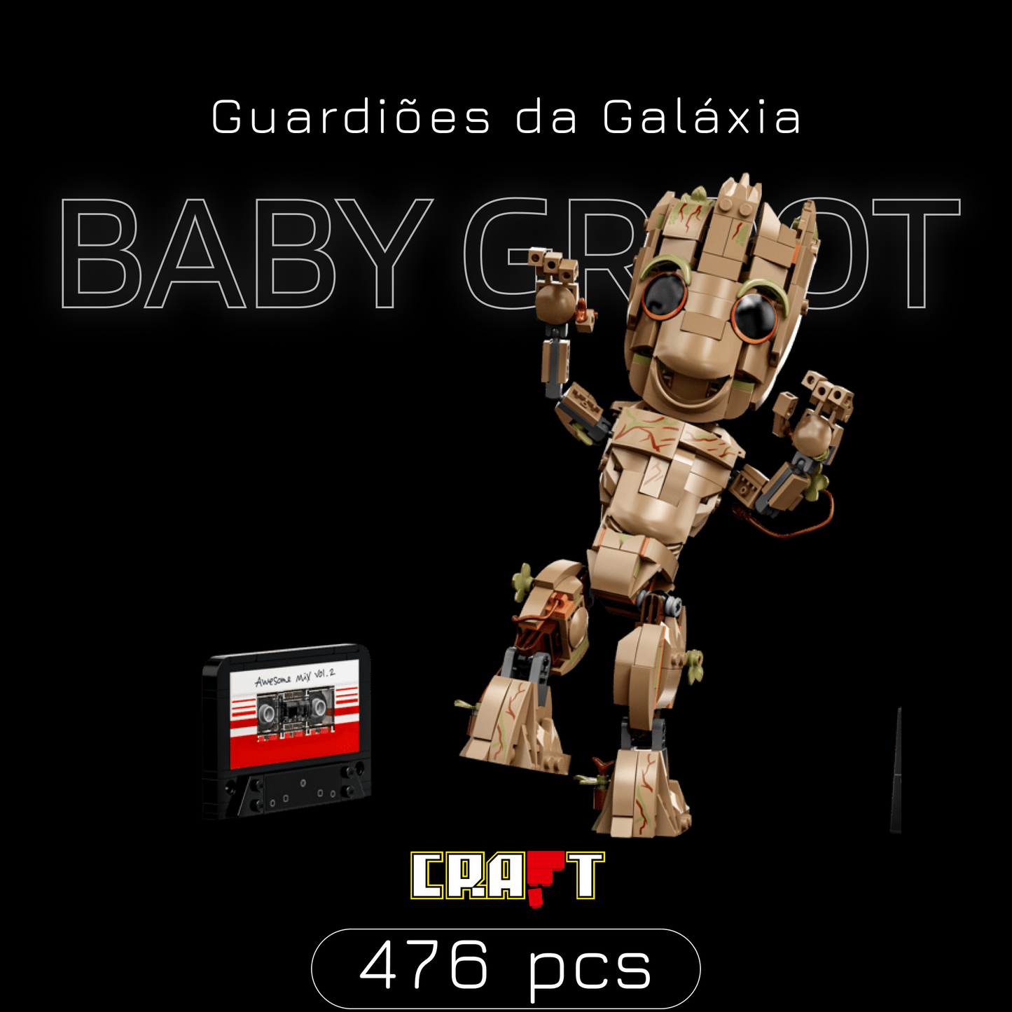 Baby Groot de Guardi&otilde;es da Gal&aacute;xia (476 pe&ccedil;as)