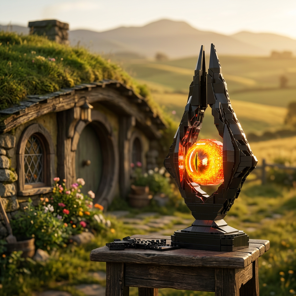 O Senhor dos An&eacute;is - Olho de Sauron com Ilumina&ccedil;&atilde;o (925 pe&ccedil;as)