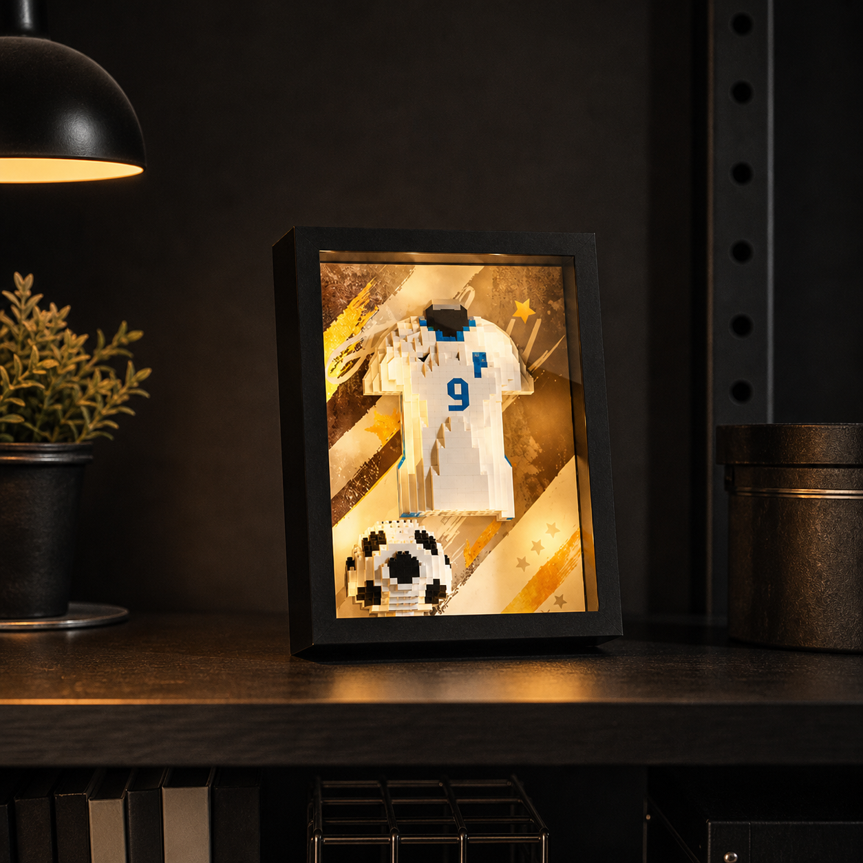 Porta-Retrato Camisa Futebol Branca N9 - imagem 01 - Brics Craft
