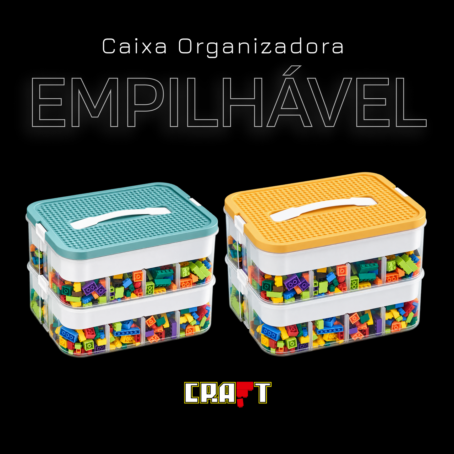 Caixa Organizadora Empilh&aacute;vel