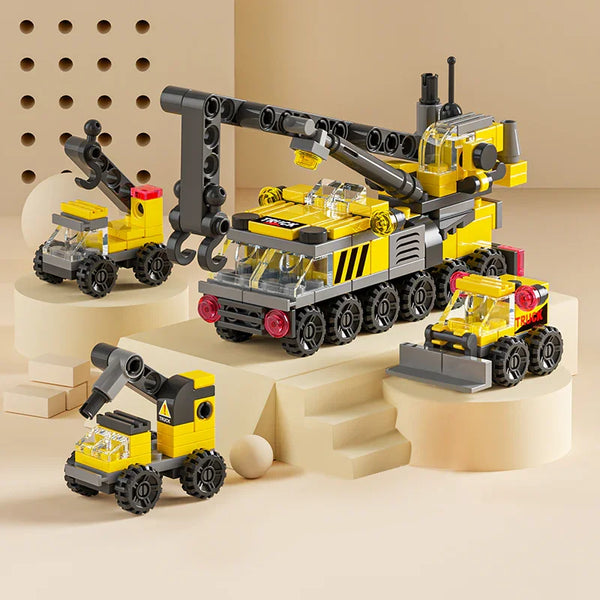 6 Carros de Constru&ccedil;&atilde;o em 1 (142 pe&ccedil;as)
